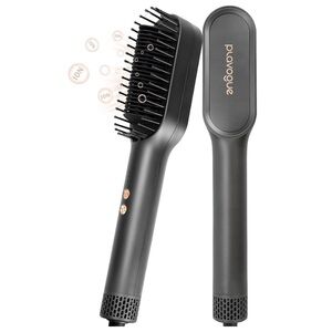 Hair straightener brush
